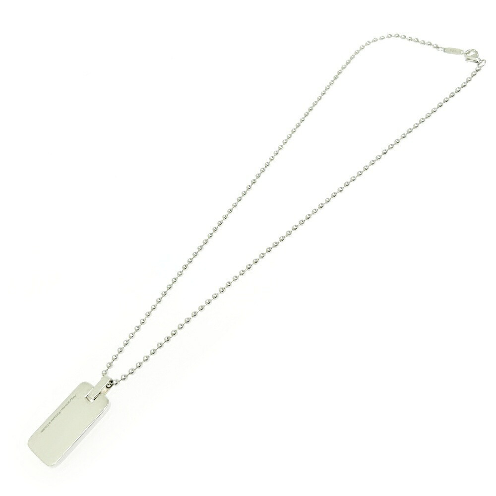 TIFFANY Co Silver Atlas Plate Ball Chain Necklace - Picture 4 of 6